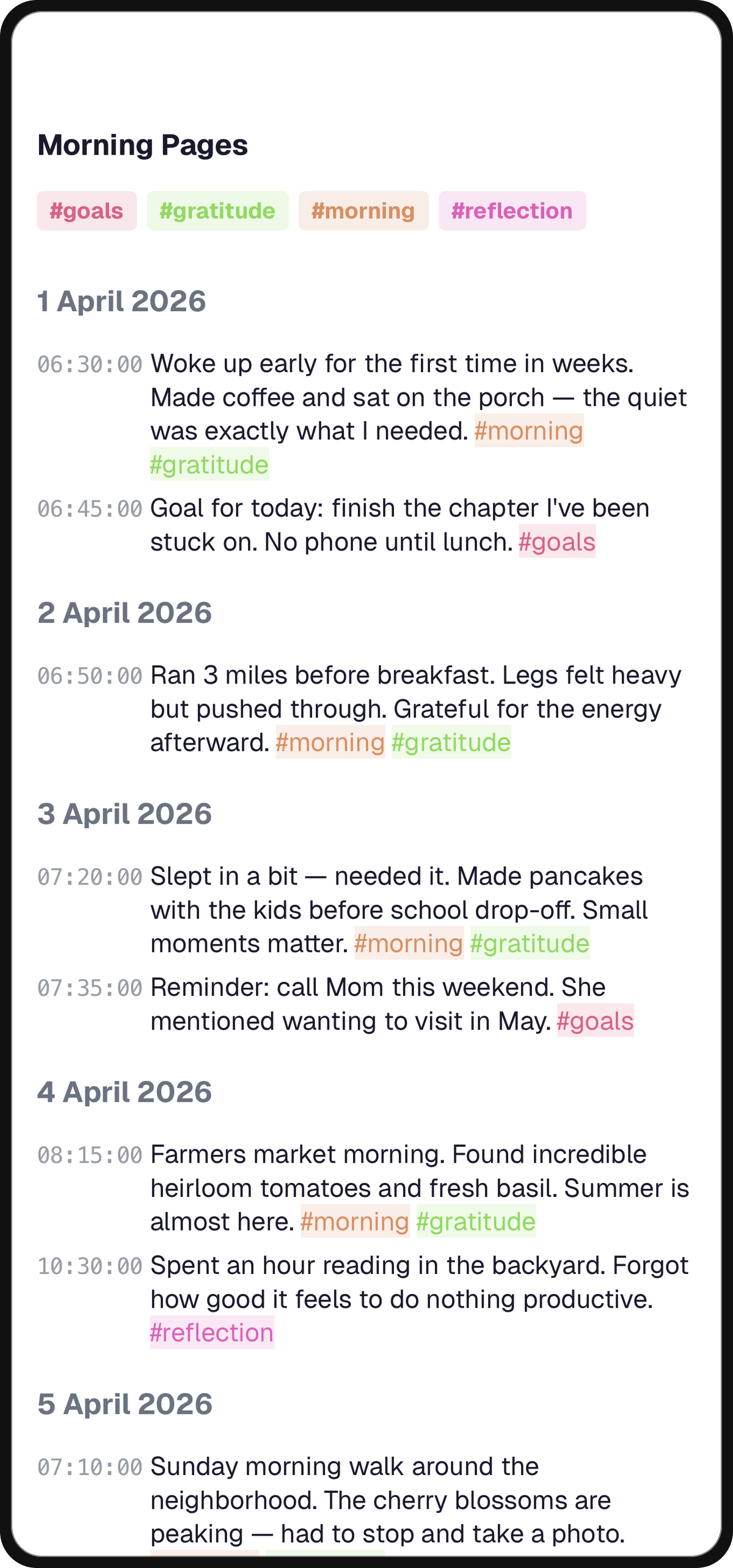 The Simplest Daily Journal App: One Note Per Day