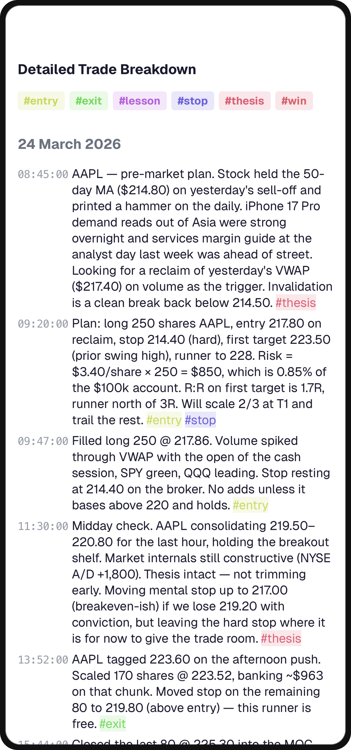 How to Keep a Trading Journal in a Notes App